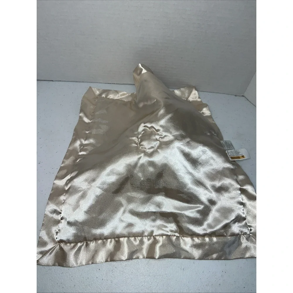 Cloud Island Lion Baby Security Blanket Lovey Tan Cream Plush Satin Trim 14